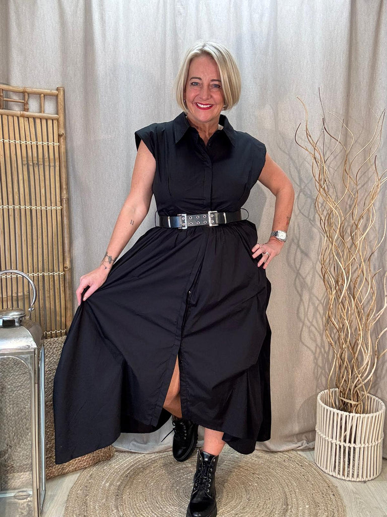 Saints Scrunch Parachute Belted Dress Be You Lifestyle Boutique One size / Black