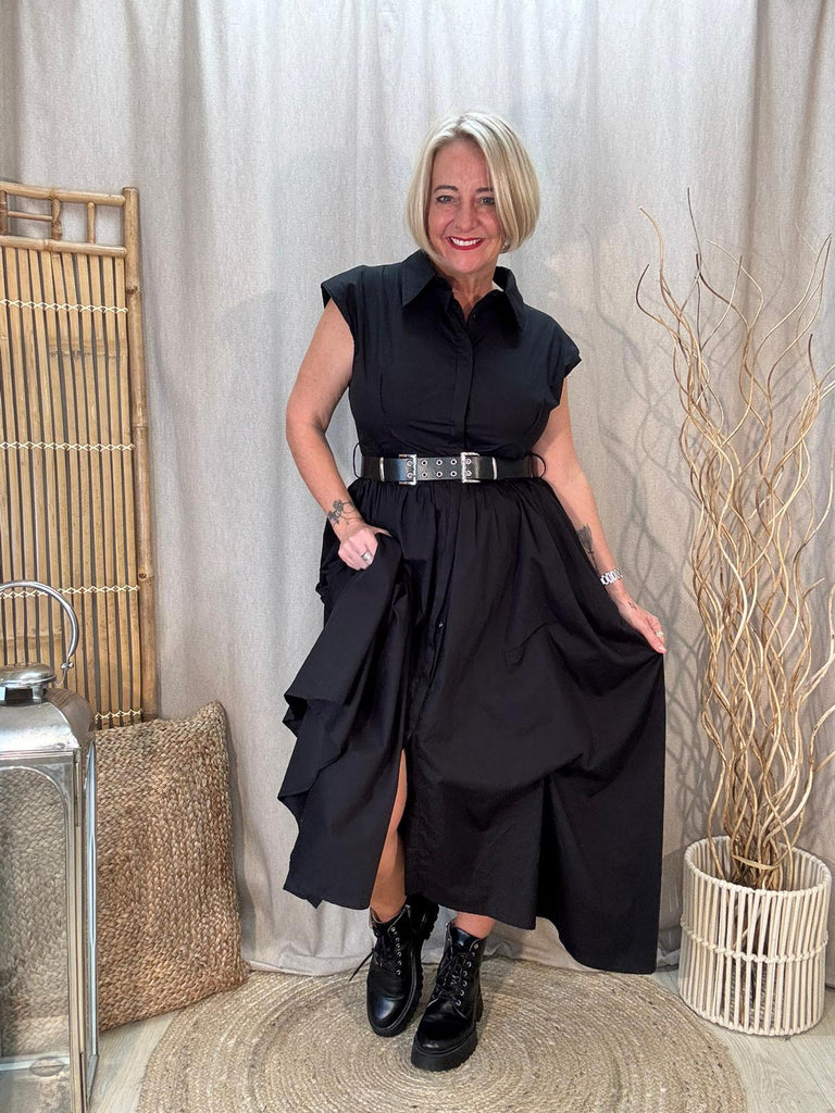Saints Scrunch Parachute Belted Dress Be You Lifestyle Boutique One size / Black
