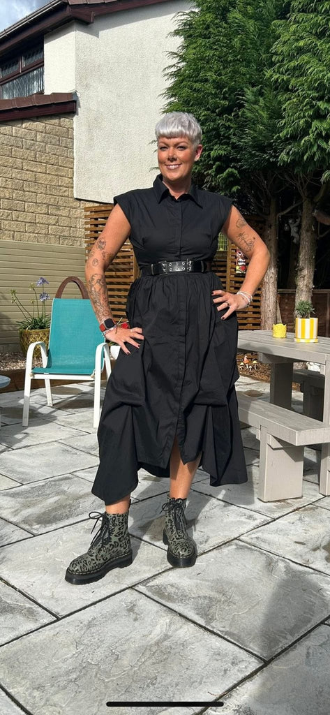 Saints Scrunch Parachute Belted Dress Be You Lifestyle Boutique One size / Black