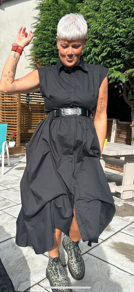 Saints Scrunch Parachute Belted Dress Be You Lifestyle Boutique One size / Black