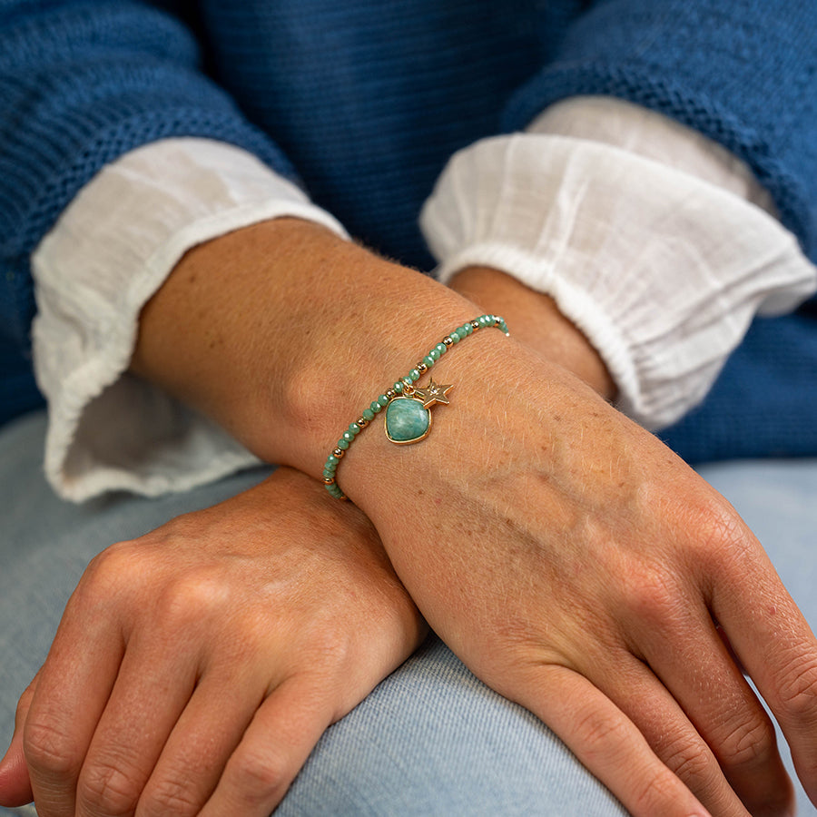 sea green beaded bracelet by POM