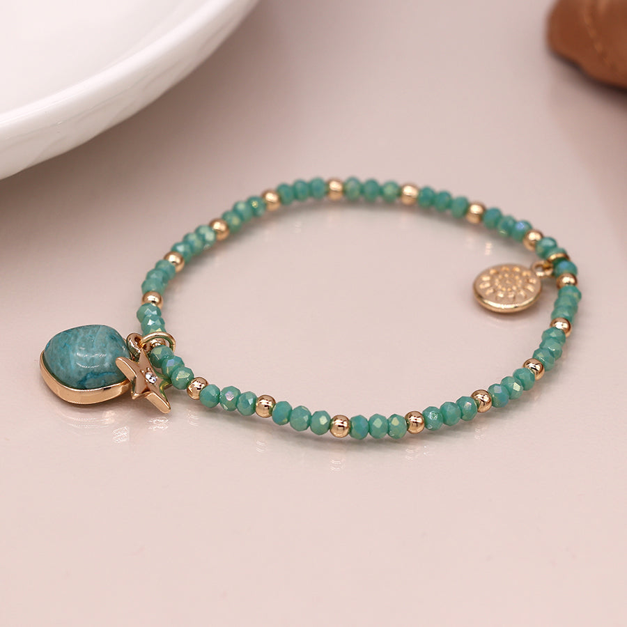 sea green beaded bracelet by POM