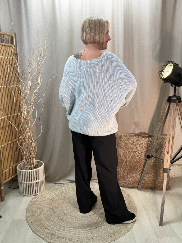 Seam Front Textured V Neck Knit Batwing Jumper Be You Lifestyle Boutique