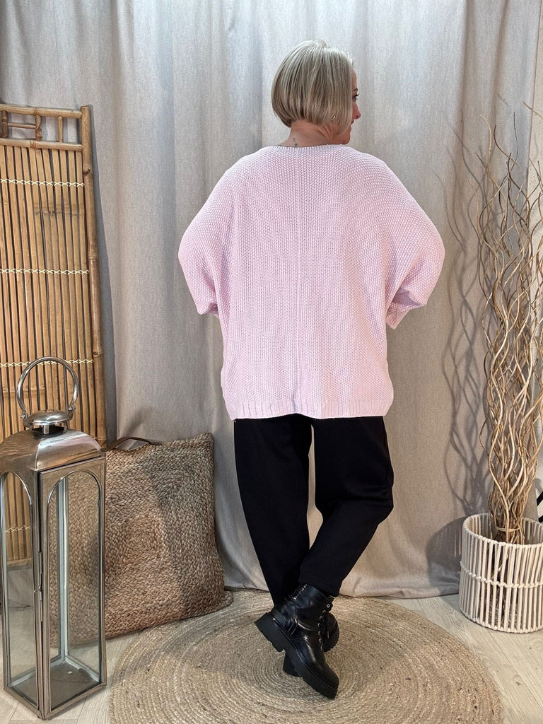 Seam Front Textured V Neck Knit Batwing Jumper Be You Lifestyle Boutique