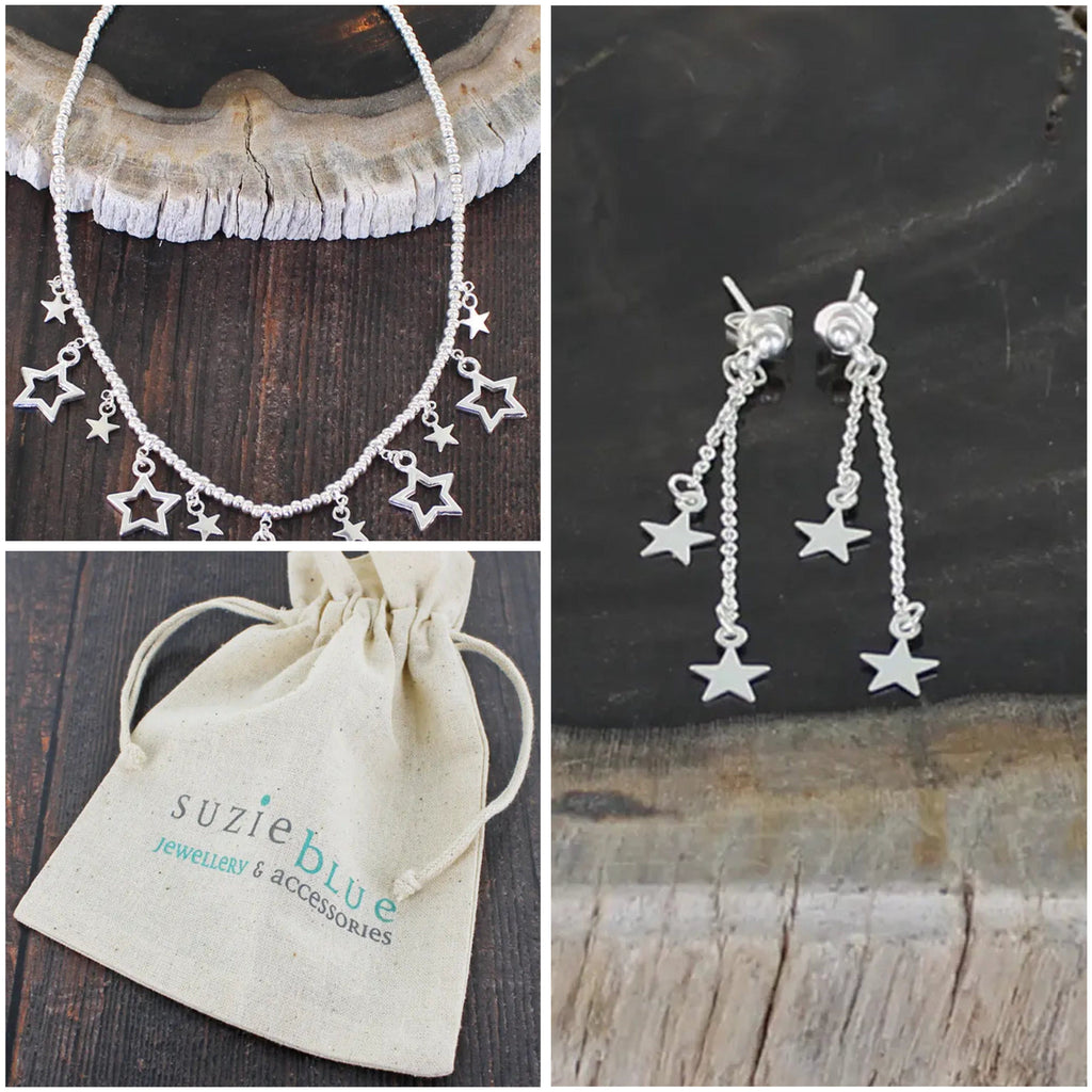 Seeing Stars Necklace & Earrings Gift Set by Suzie Blue POM