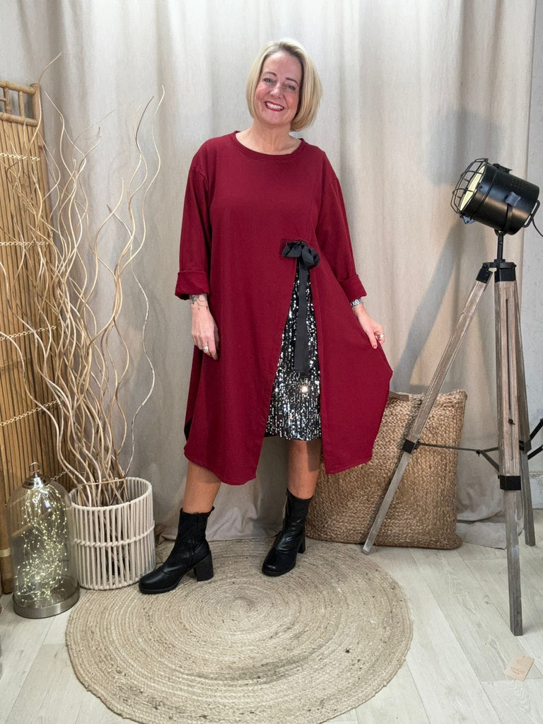 Sequin Bow Swing Tunic Dress Be You Lifestyle Boutique