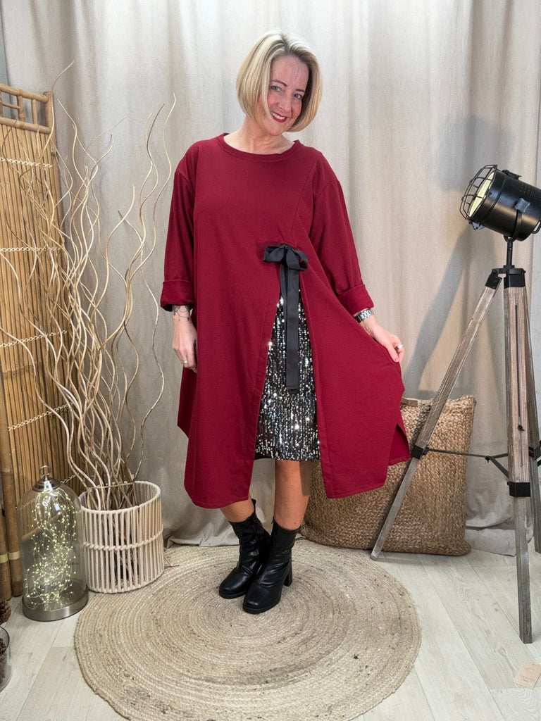 Sequin Bow Swing Tunic Dress Be You Lifestyle Boutique
