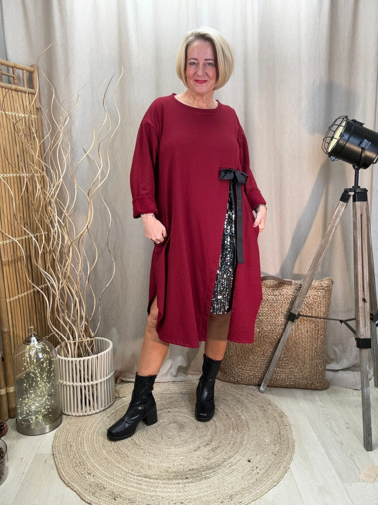 Sequin Bow Swing Tunic Dress Be You Lifestyle Boutique