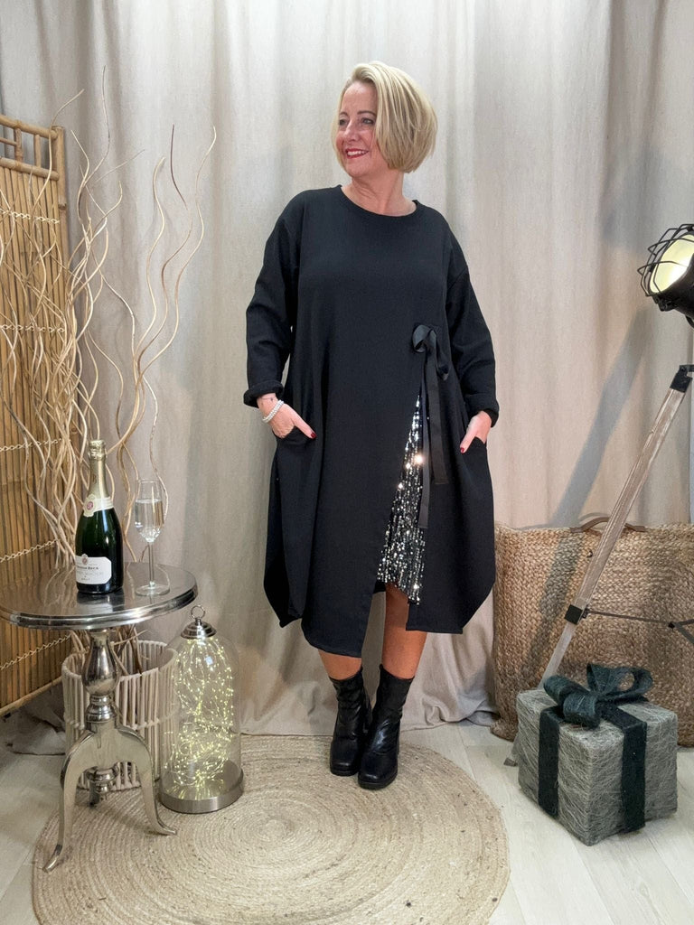 Sequin Bow Swing Tunic Dress Be You Lifestyle Boutique