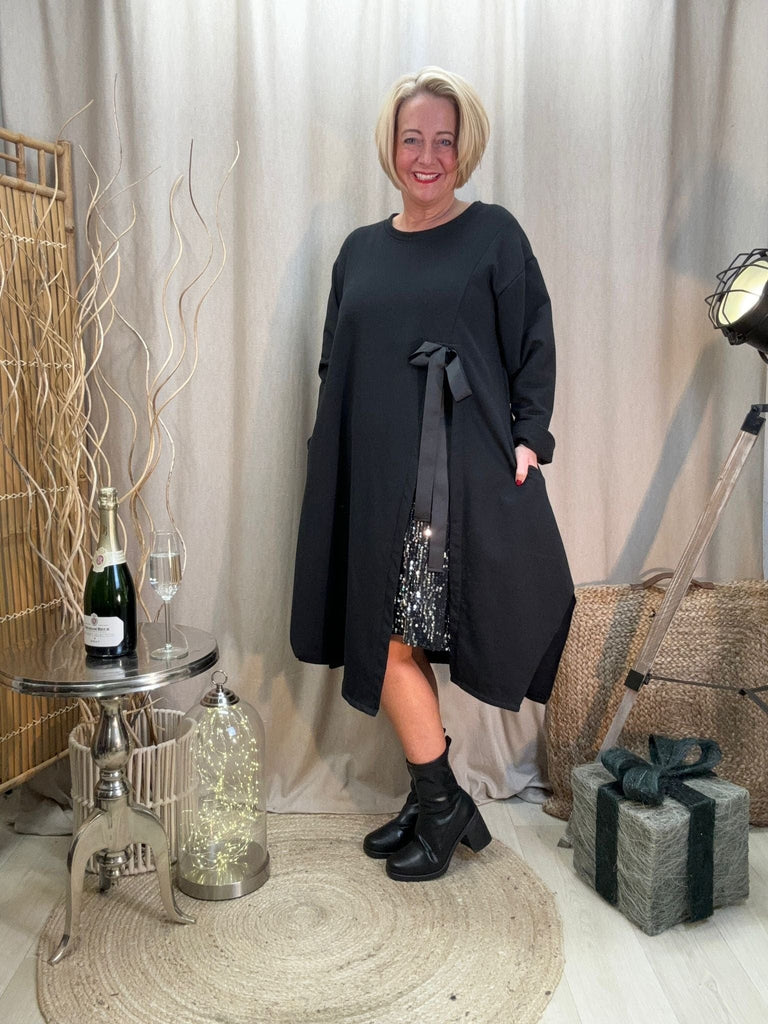 Sequin Bow Swing Tunic Dress Be You Lifestyle Boutique