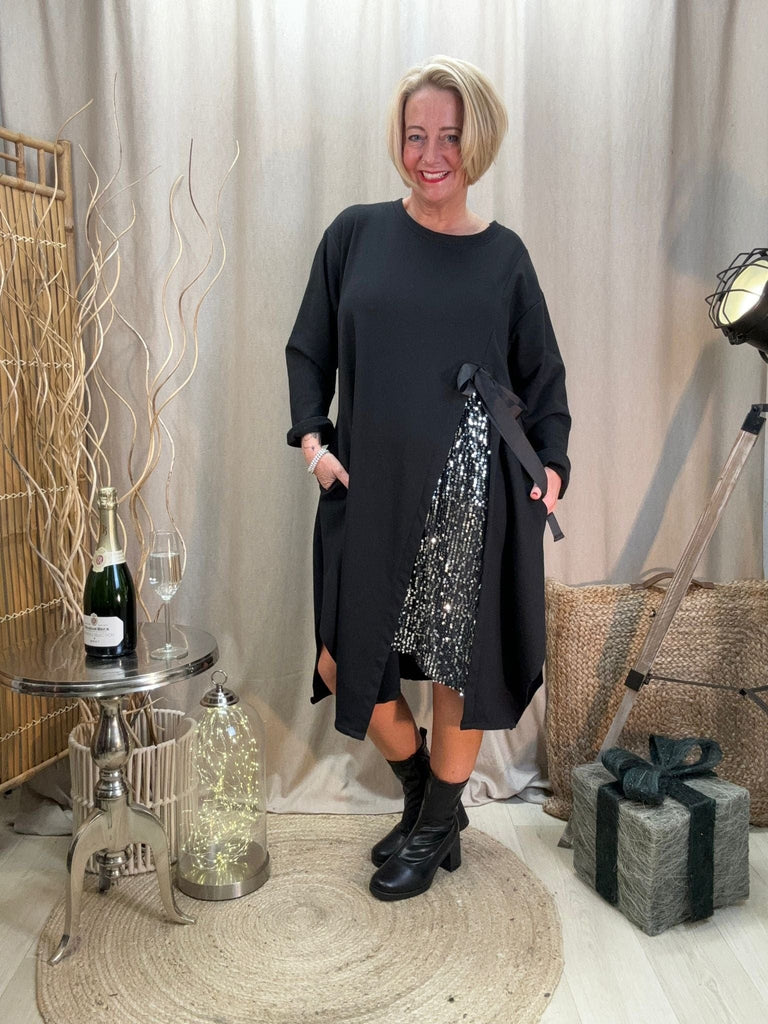 Sequin Bow Swing Tunic Dress Be You Lifestyle Boutique