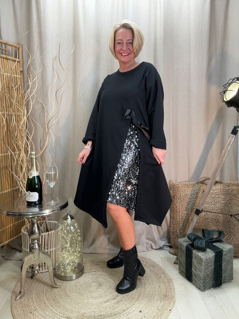 Sequin Bow Swing Tunic Dress Be You Lifestyle Boutique