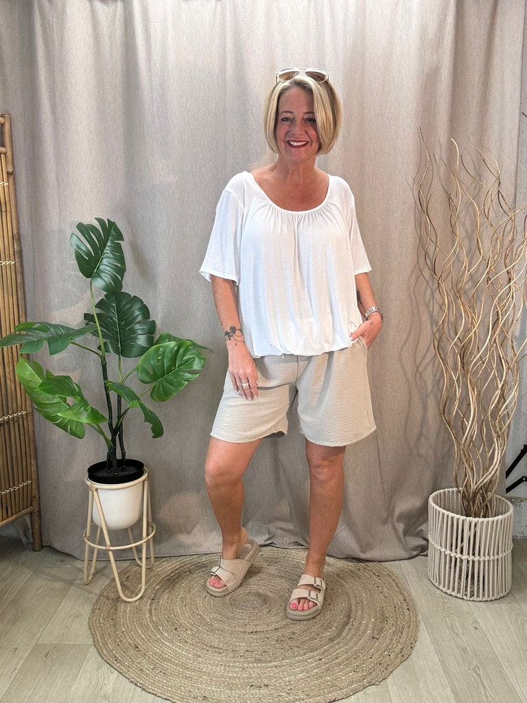 Short Sleeved Bubble Hem Top Be You Lifestyle Boutique
