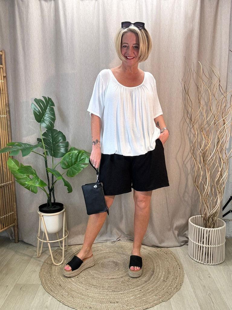 Short Sleeved Bubble Hem Top Be You Lifestyle Boutique