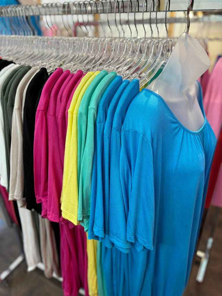 Short Sleeved Bubble Hem Top Be You Lifestyle Boutique One Size / Yellow