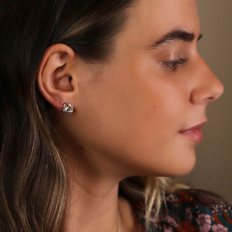 Silver Plated Infinity Knot Stud Earrings By POM Gift 04608 POM