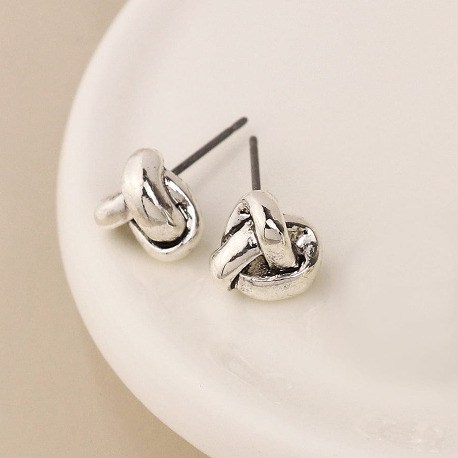 Silver Plated Infinity Knot Stud Earrings By POM Gift 04608 POM
