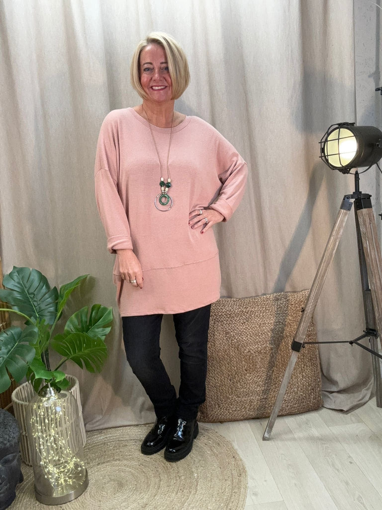Silver Stitch Soft Knit Jumper Top Be You Lifestyle Boutique One size / Blush