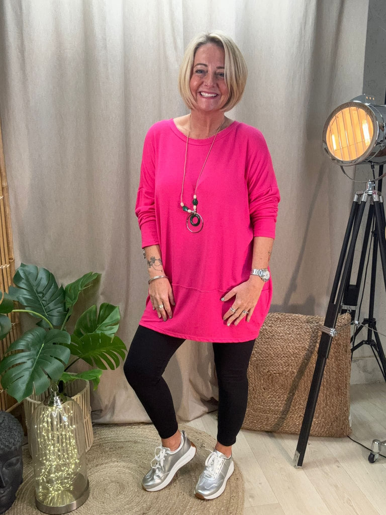 Silver Stitch Soft Knit Jumper Top Be You Lifestyle Boutique One size / Pink