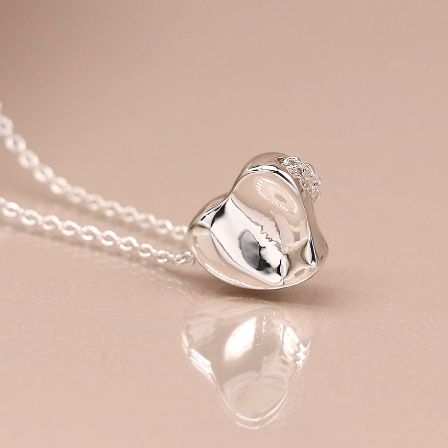 Silver Wavy Heart  Necklace By POM Gift 04054 POM