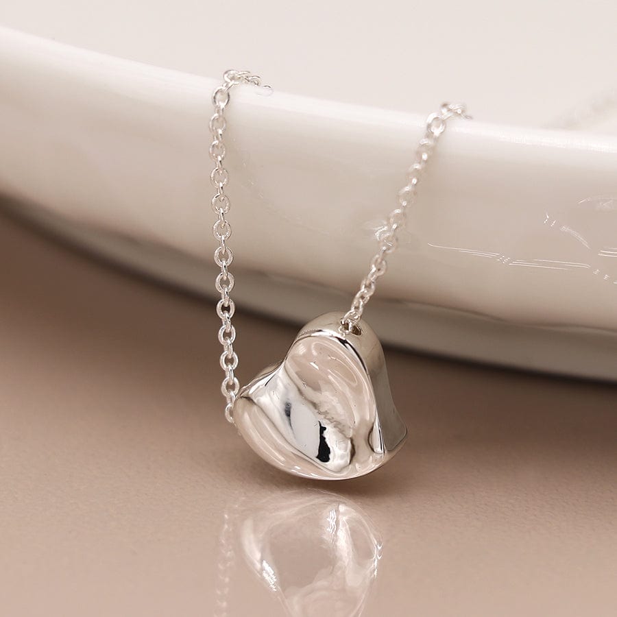 Silver Wavy Heart  Necklace By POM Gift 04054 POM