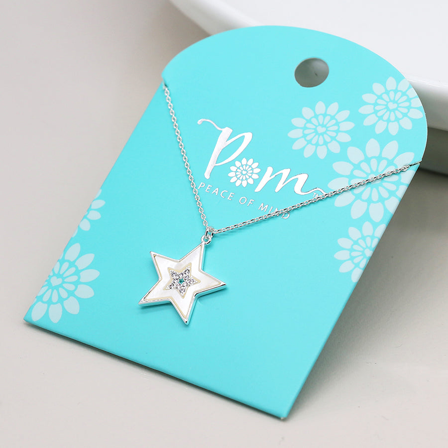 silver star shell necklace by POM