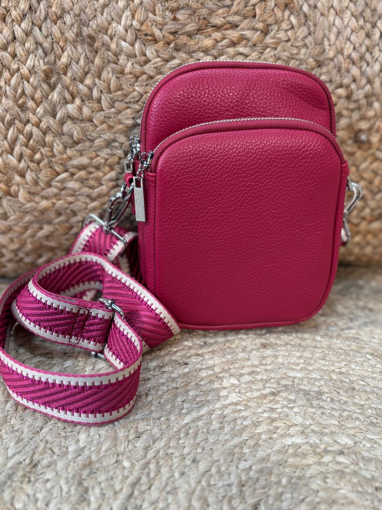 Simple Cross Body Bag With Two Tone Strap Be You Lifestyle Boutique Pink
