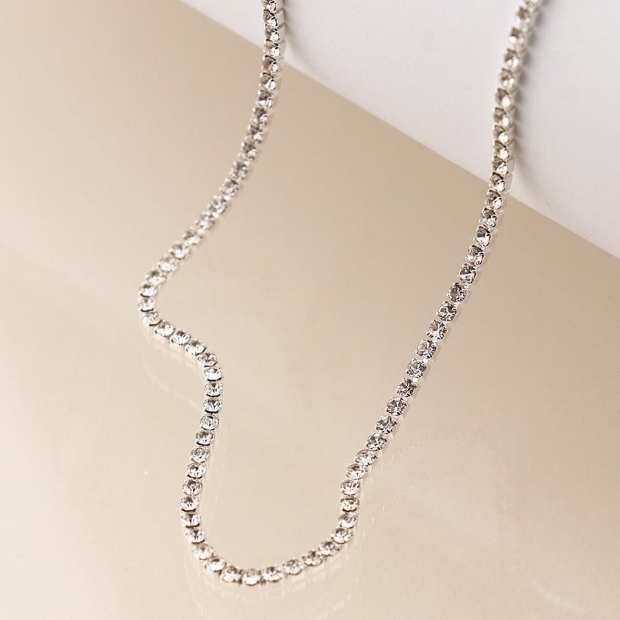 Single Strand Silver Plated Crystal Necklace by POM Gift 04612 POM