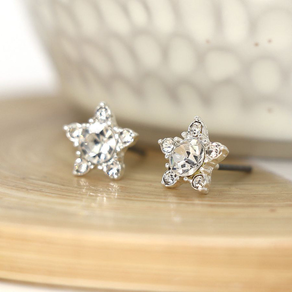 Star Flower Crystal Stud Earrings By POM