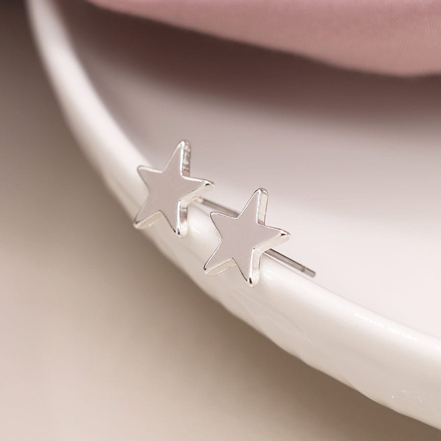 Sterling Silver Star Stud Earrings By POM Gift 01583 POM