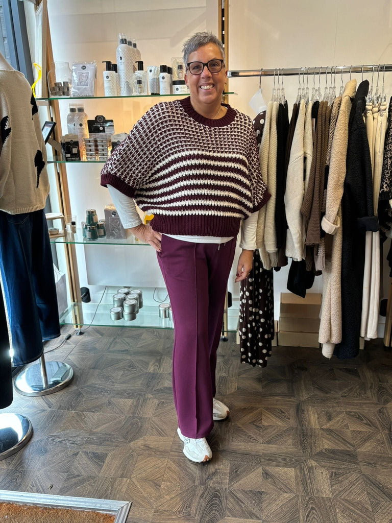 Striped Drop Box Knit Jumper Be You Lifestyle Boutique