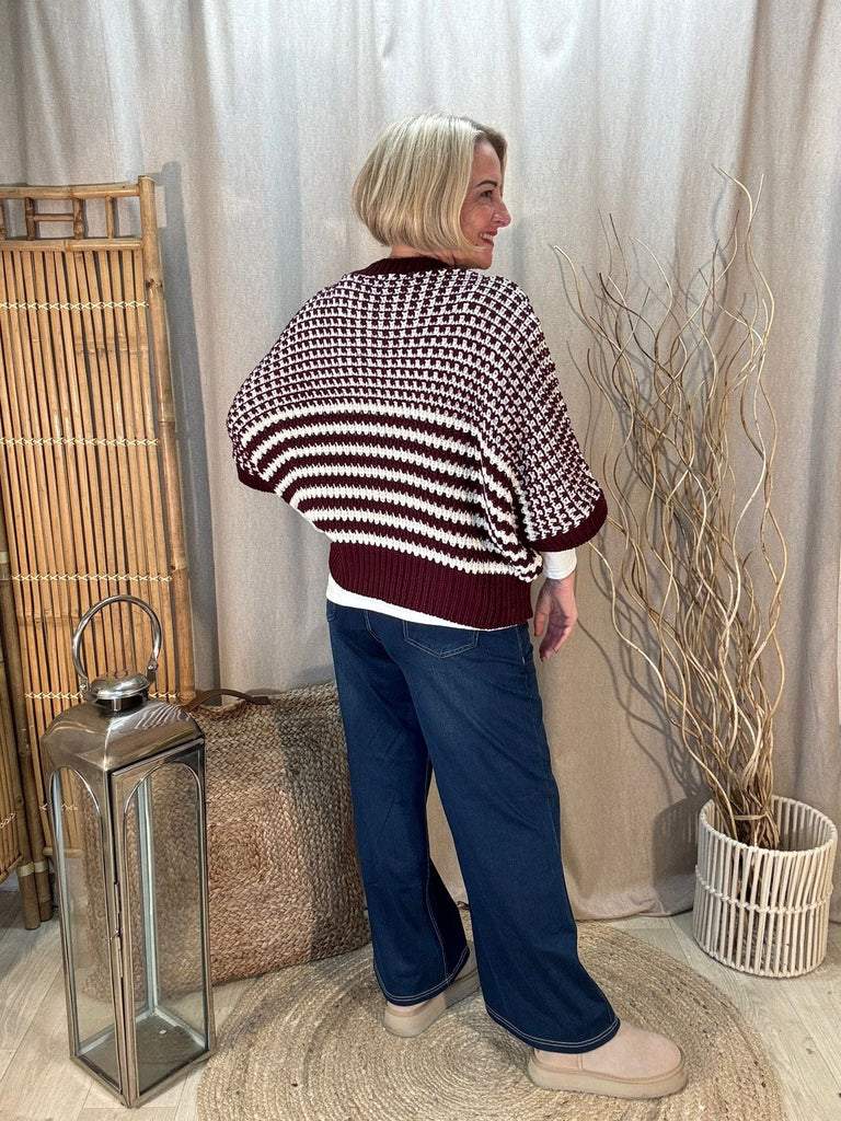 Striped Drop Box Knit Jumper Be You Lifestyle Boutique