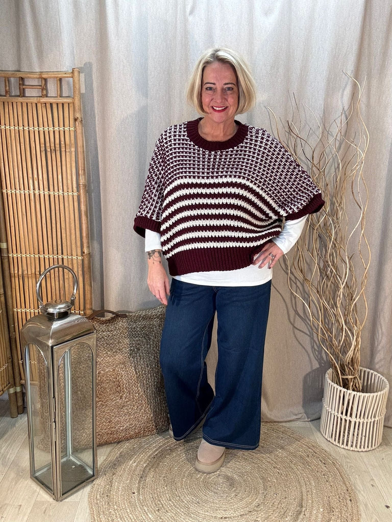 Striped Drop Box Knit Jumper Be You Lifestyle Boutique