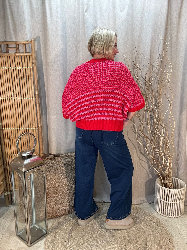 Striped Drop Box Knit Jumper Be You Lifestyle Boutique