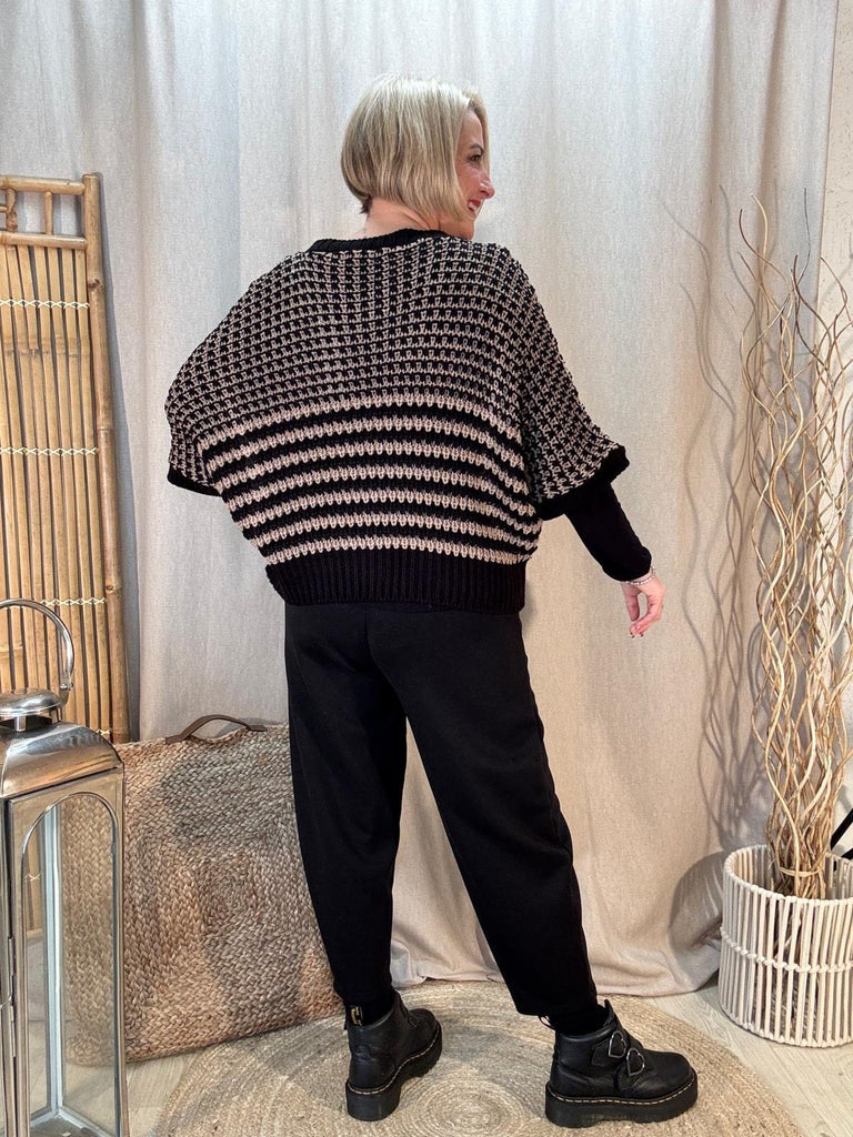 Striped Drop Box Knit Jumper Be You Lifestyle Boutique