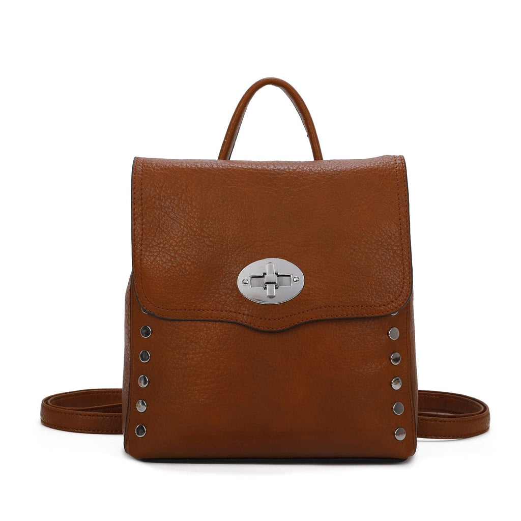 Studded 3 In 1 Magic Backpack & Crossbody Bag Be You Lifestyle Boutique Tan