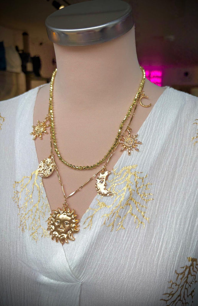 Sun & Moon Boho Multi Layer Necklace Be You Lifestyle Boutique