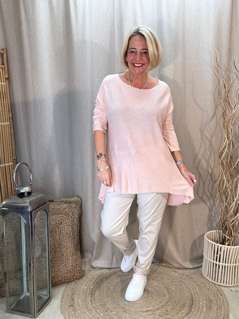 Super Soft Hanky Fine  Knit Top - Flattering Asymmetric Hem Be You Lifestyle Boutique