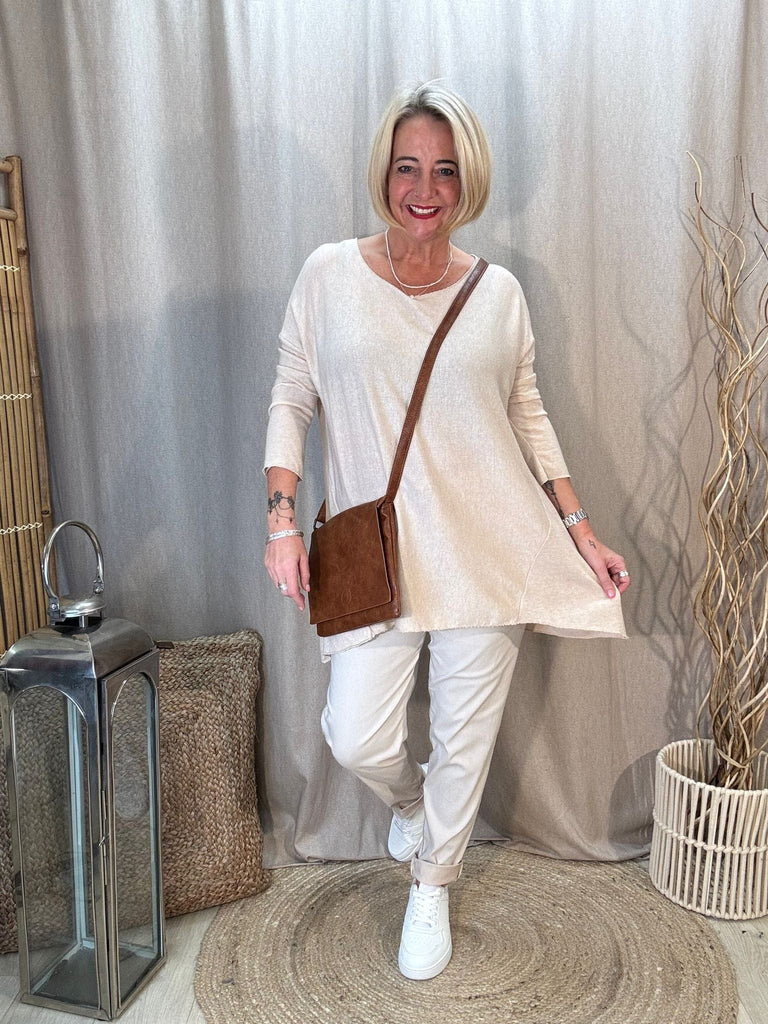 Super Soft Hanky Fine  Knit Top - Flattering Asymmetric Hem Be You Lifestyle Boutique