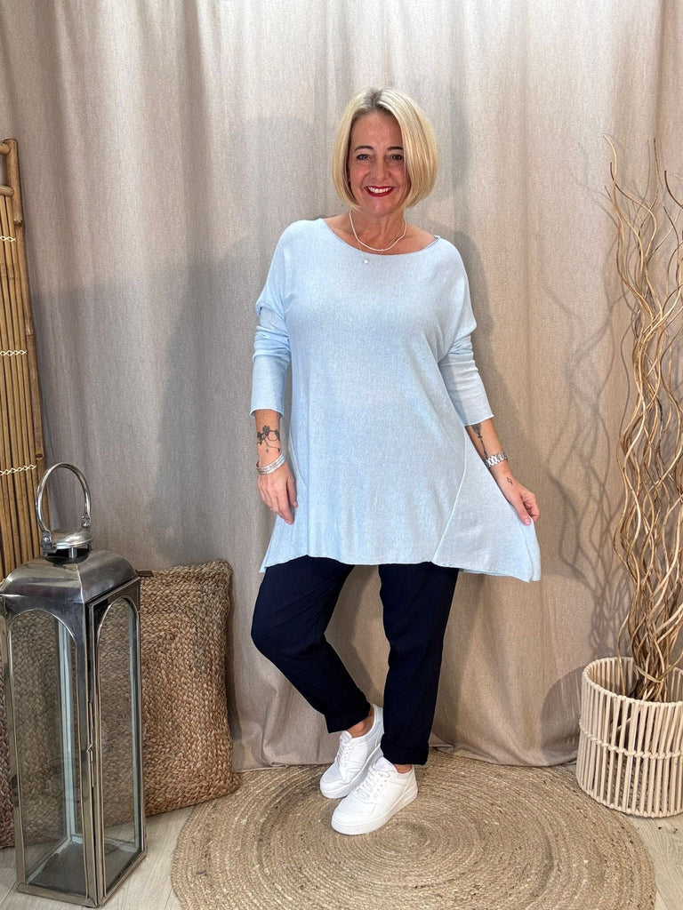 Super Soft Hanky Fine  Knit Top - Flattering Asymmetric Hem Be You Lifestyle Boutique