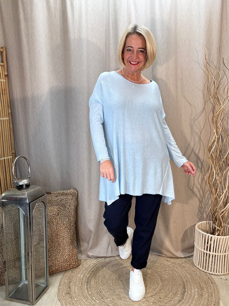 Super Soft Hanky Fine  Knit Top - Flattering Asymmetric Hem Be You Lifestyle Boutique