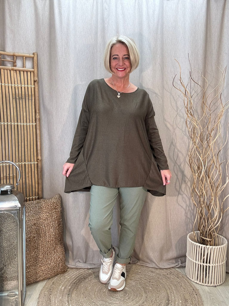 Super Soft Hanky Fine  Knit Top - Flattering Asymmetric Hem Be You Lifestyle Boutique