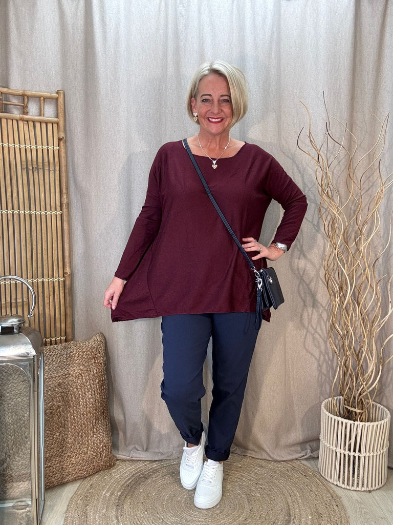 Super Soft Hanky Fine  Knit Top - Flattering Asymmetric Hem Be You Lifestyle Boutique
