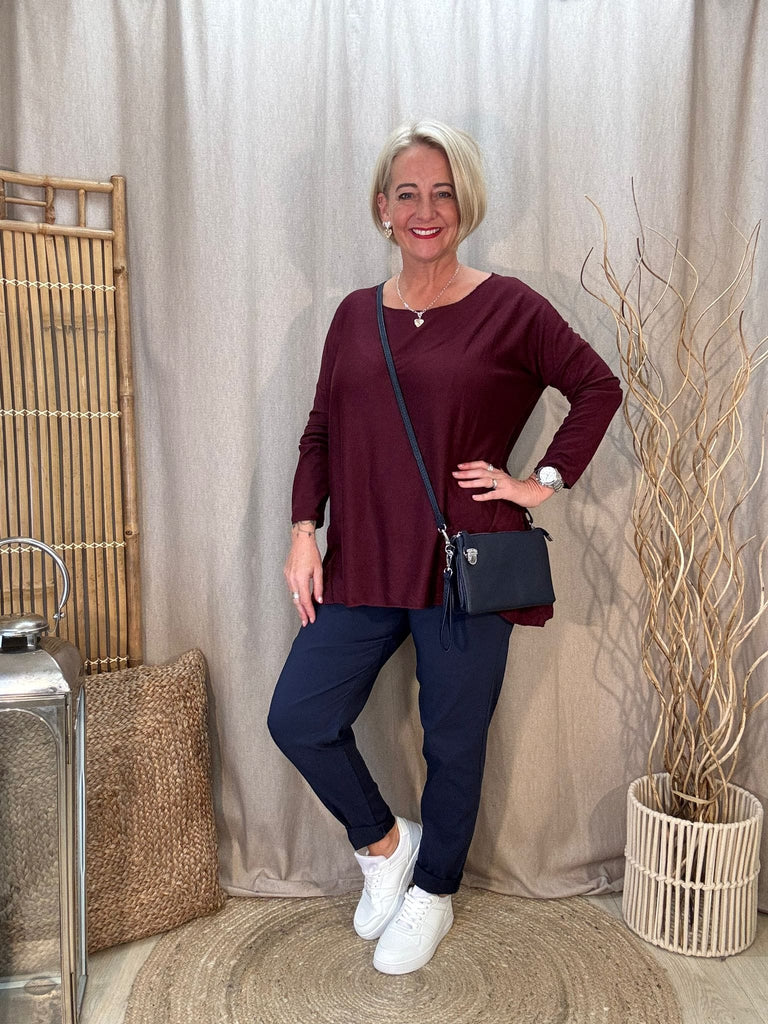 Super Soft Hanky Fine  Knit Top - Flattering Asymmetric Hem Be You Lifestyle Boutique