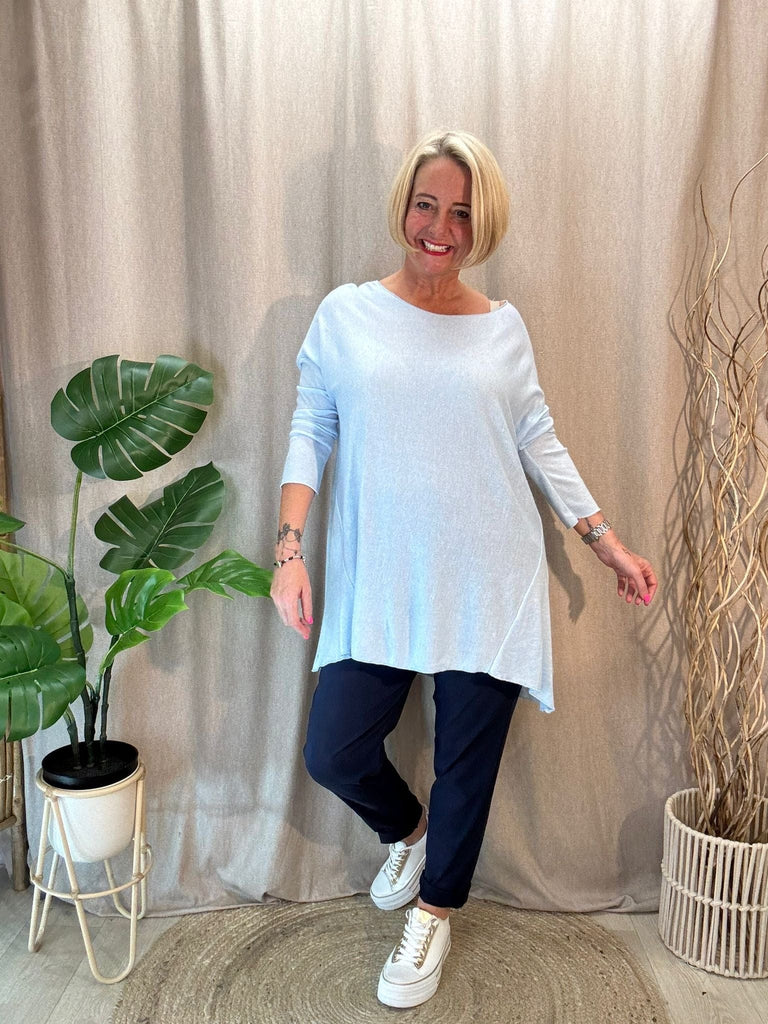 Super Soft Hanky Knit Jumper Top Be You Lifestyle Boutique One Size / Light Blue