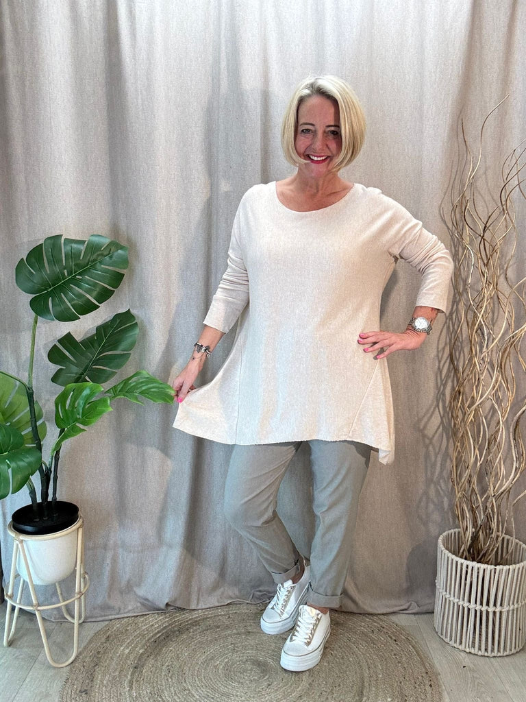 Super Soft Hanky Knit Jumper Top Be You Lifestyle Boutique One Size / Beige