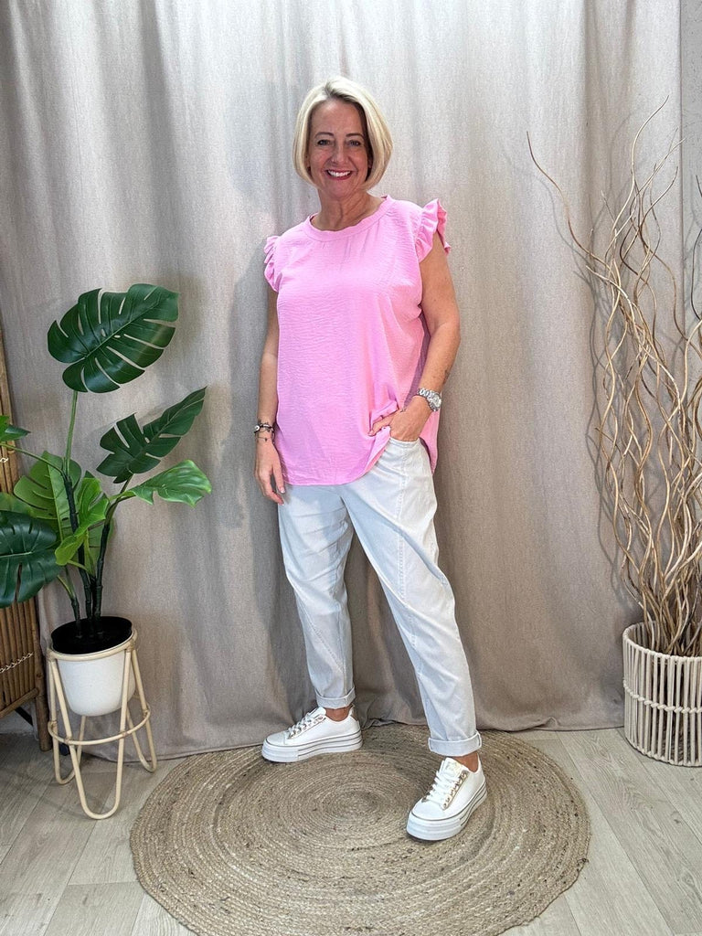 Sweet & Simple Frill Sleeved Top Be You Lifestyle Boutique