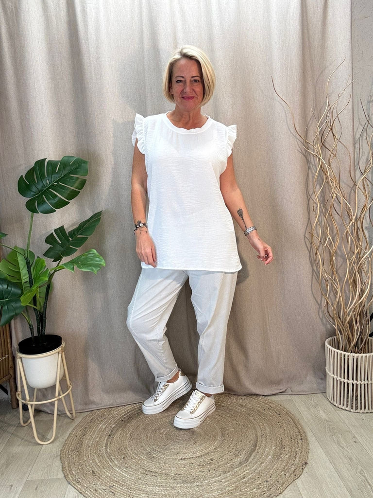 Sweet & Simple Frill Sleeved Top Be You Lifestyle Boutique