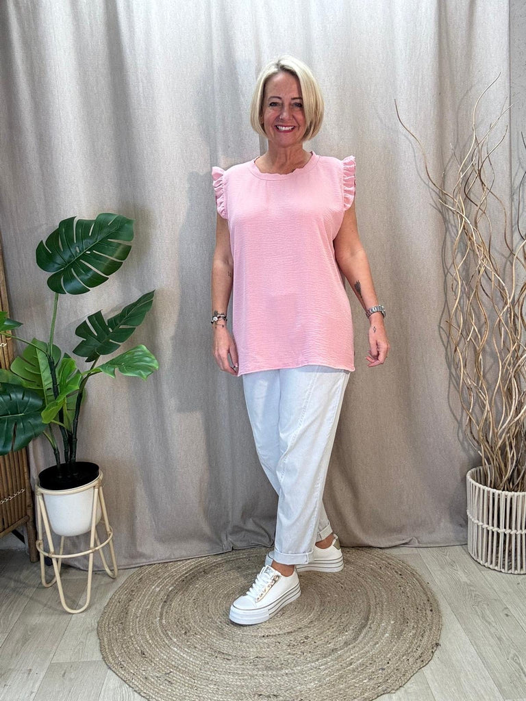 Sweet & Simple Frill Sleeved Top Be You Lifestyle Boutique