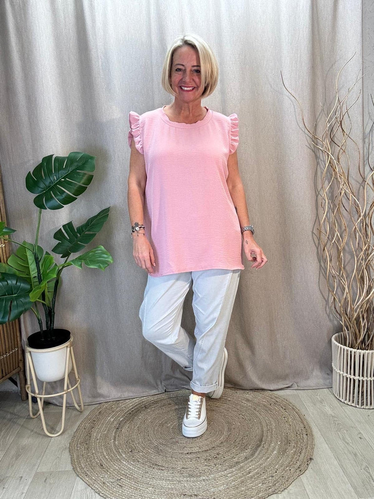 Sweet & Simple Frill Sleeved Top Be You Lifestyle Boutique